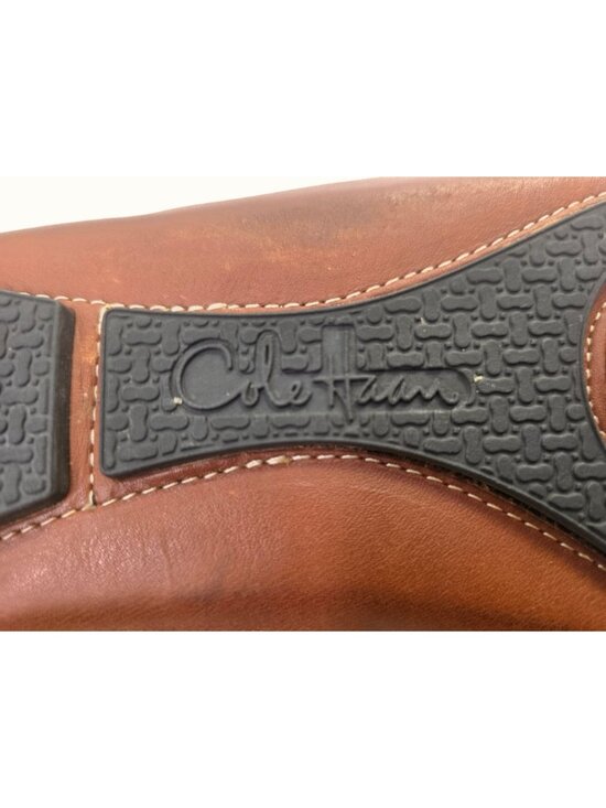 Cole Haan Mens 13M Cognac Brown Leather Driver Loafers Moc Toe Repaired Vamp main image 4